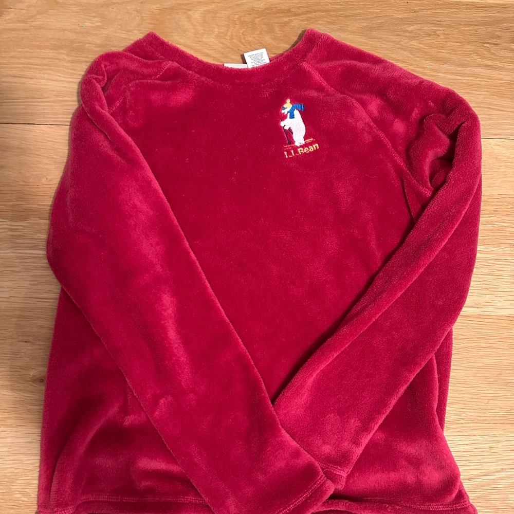 L.L. Bean pink and checked Fleece pajama set. Cozy! Never worn.